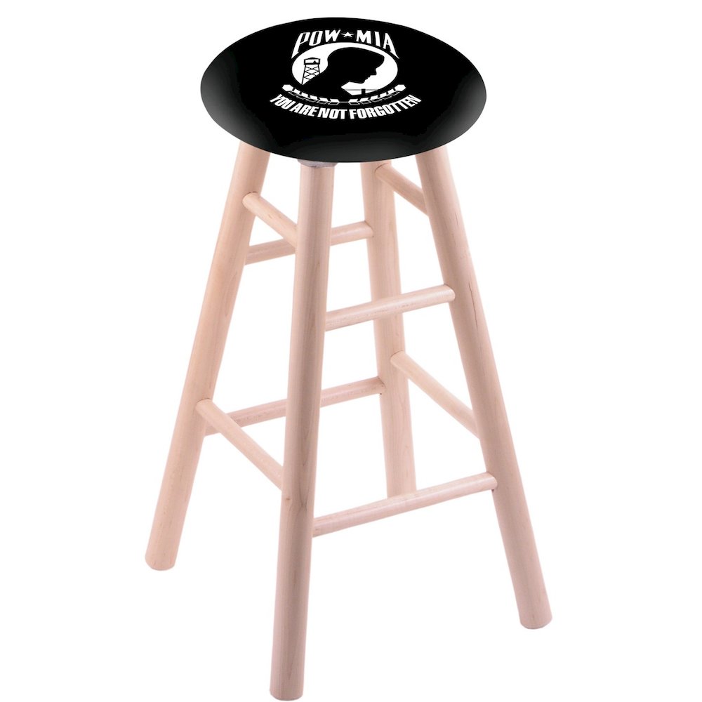Maple Counter Stool in Natural Finish with POW/MIA Seat. Picture 1
