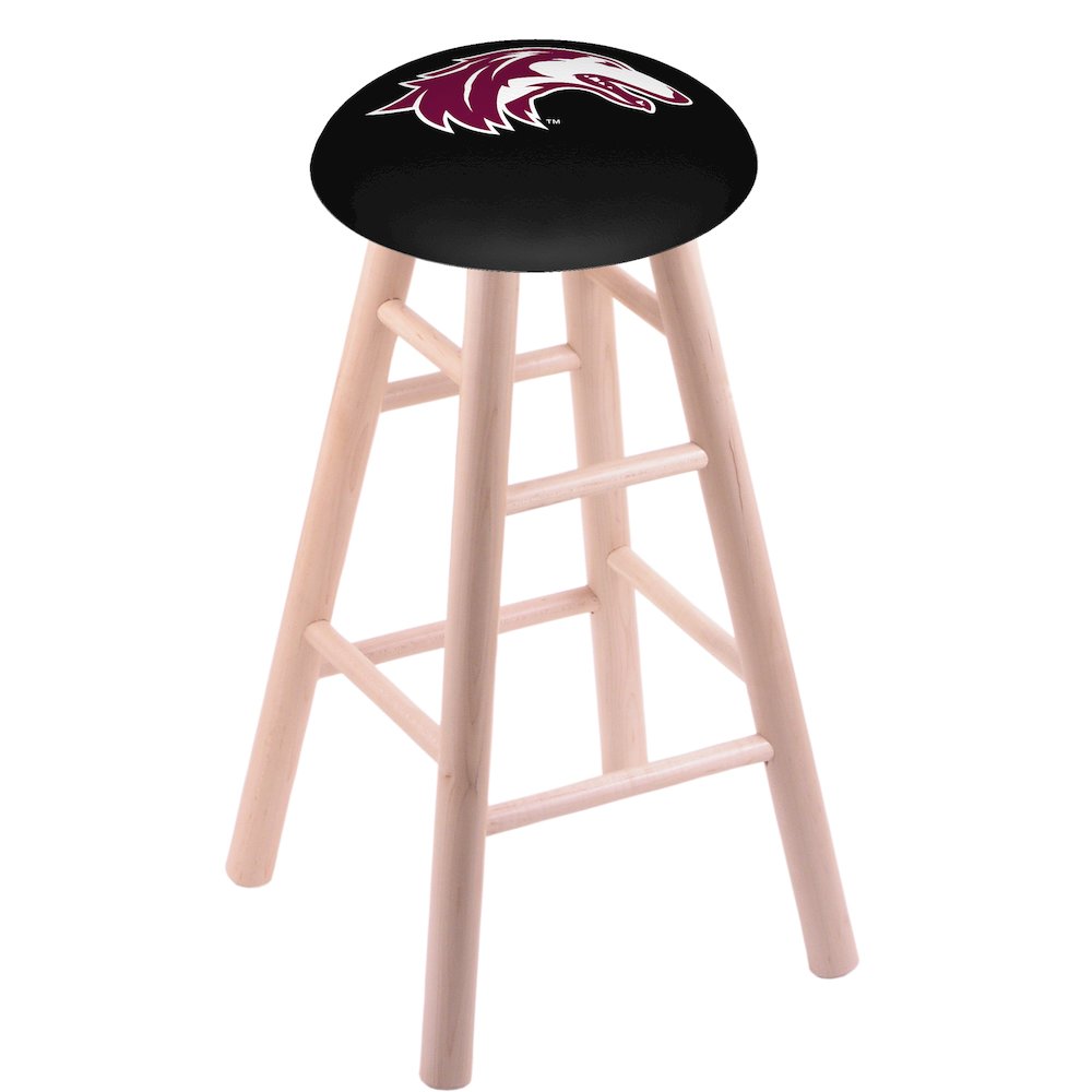 Maple Bar Stool in Natural Finish with Southern Illinois Seat. Picture 1