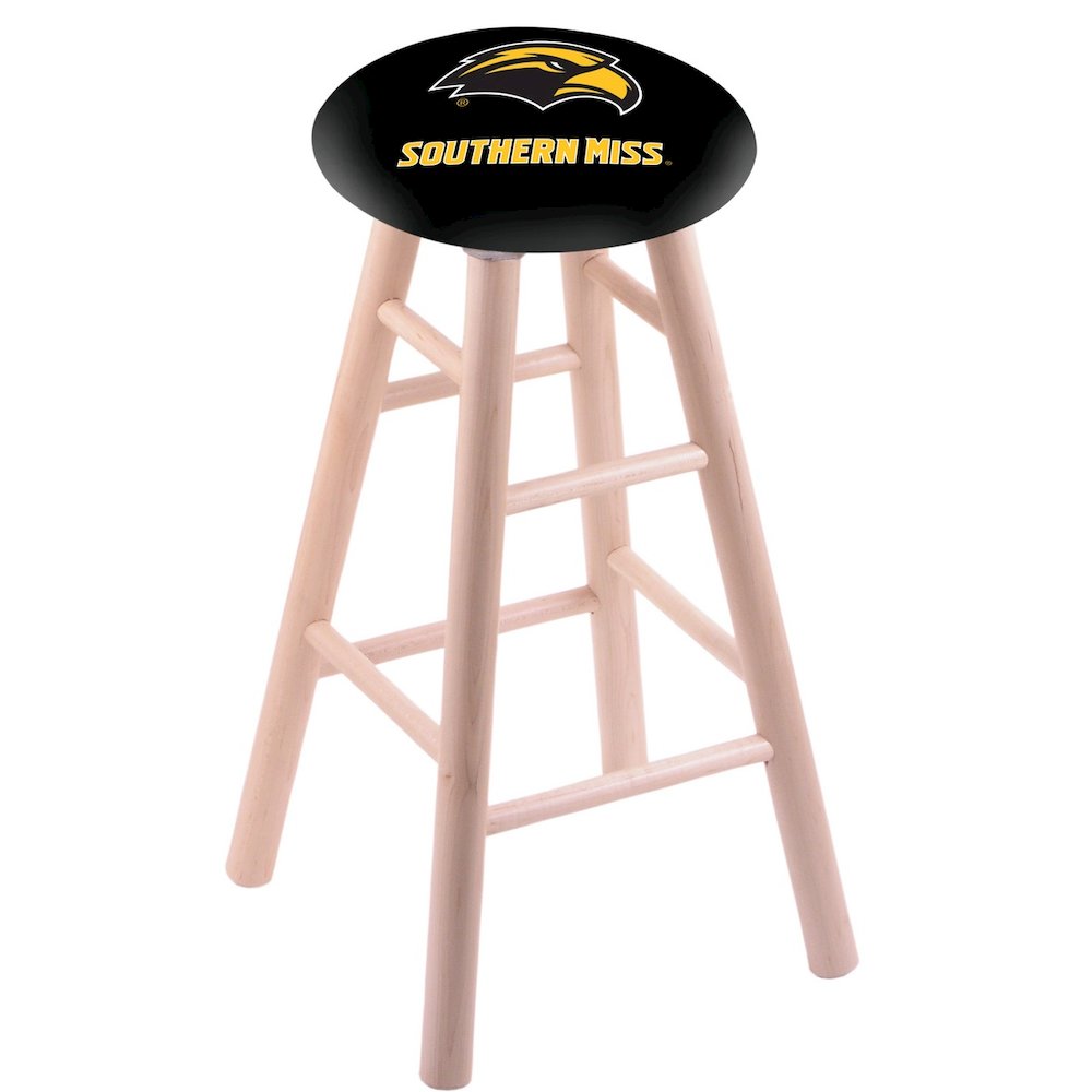 Maple Counter Stool in Natural Finish with Southern Miss Seat. Picture 1
