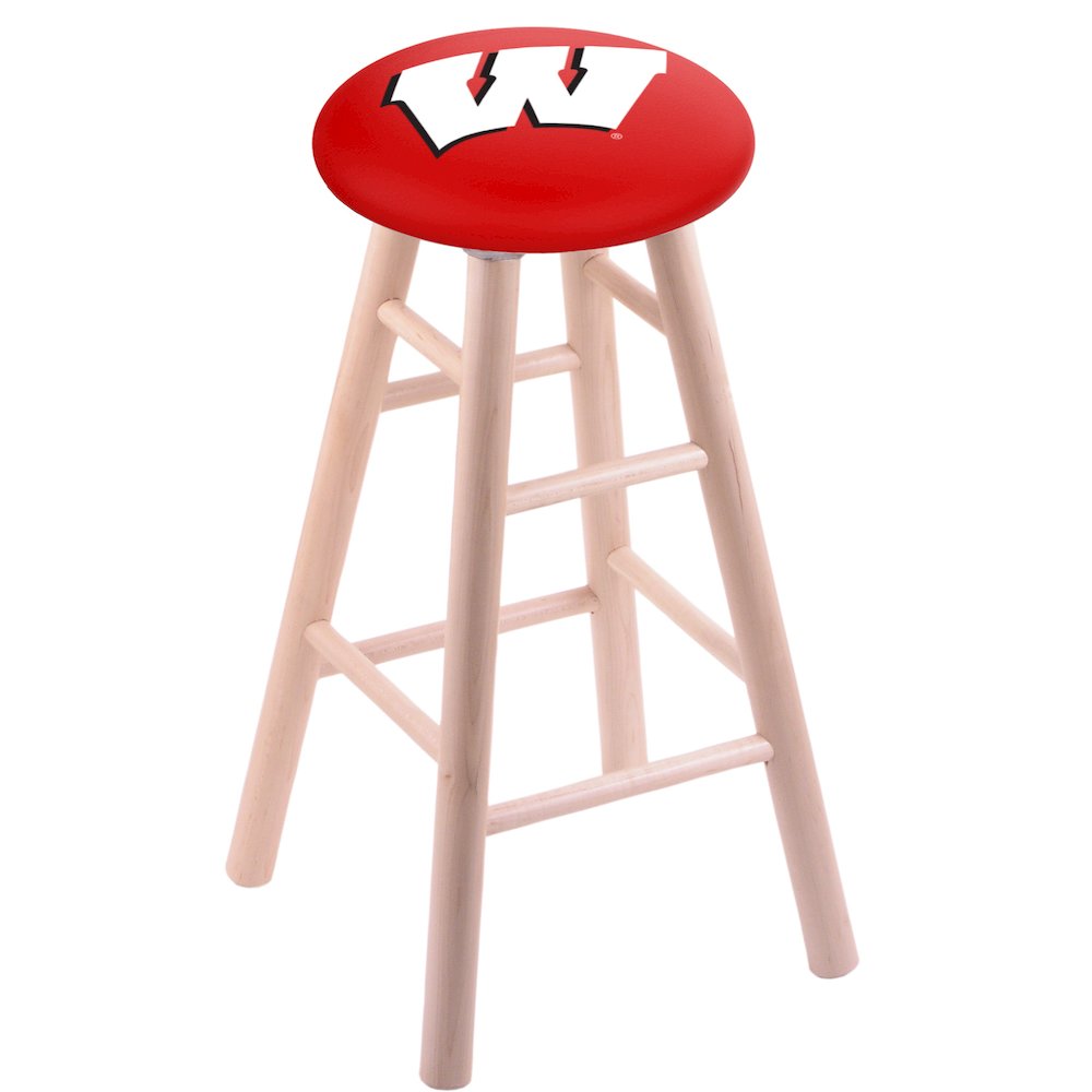 Maple Counter Stool in Natural Finish with Wisconsin "W" Seat. Picture 1
