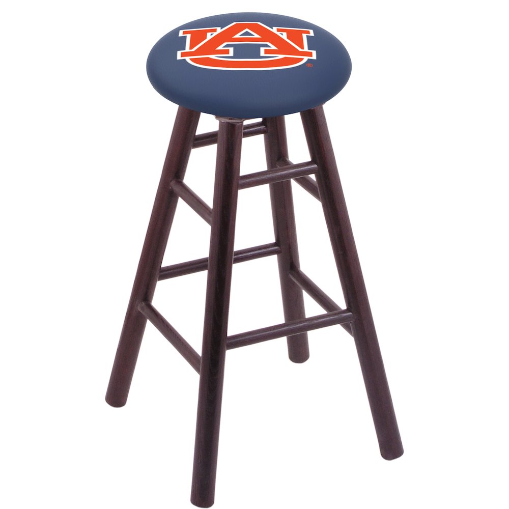 Oak Counter Stool in Dark Cherry Finish with Auburn Seat. Picture 1
