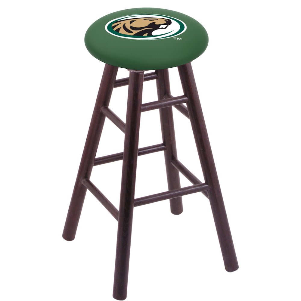 Oak Counter Stool in Dark Cherry Finish with Bemidji State Seat. Picture 1