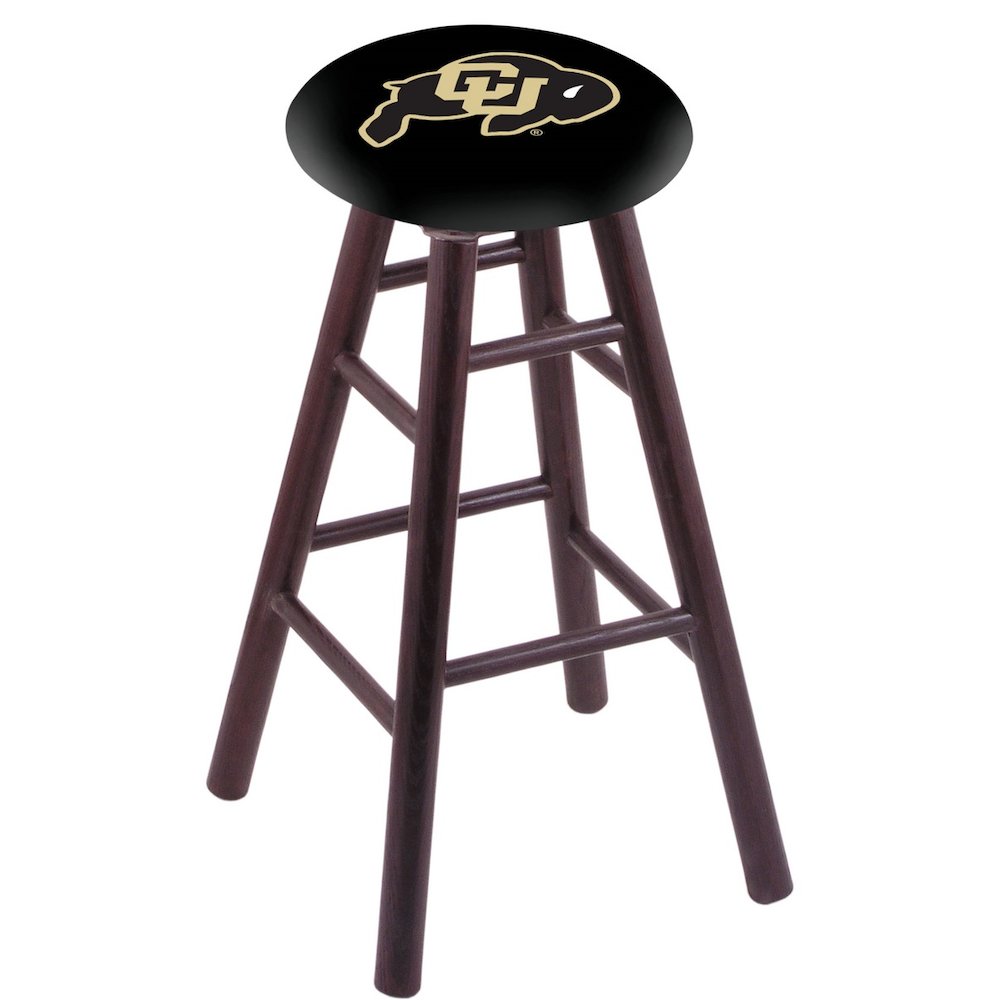 Oak Counter Stool in Dark Cherry Finish with Colorado Seat. Picture 1