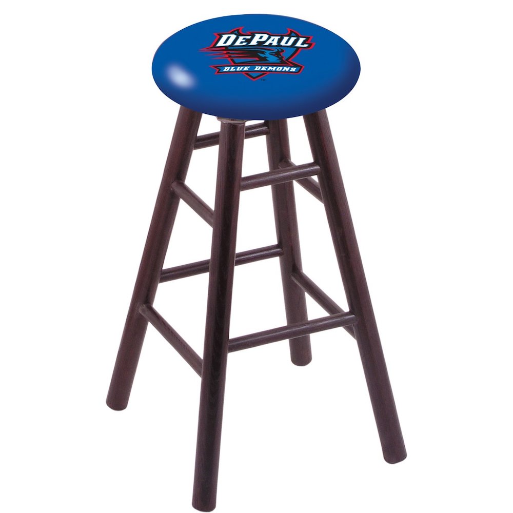 Oak Counter Stool in Dark Cherry Finish with DePaul Seat. Picture 1
