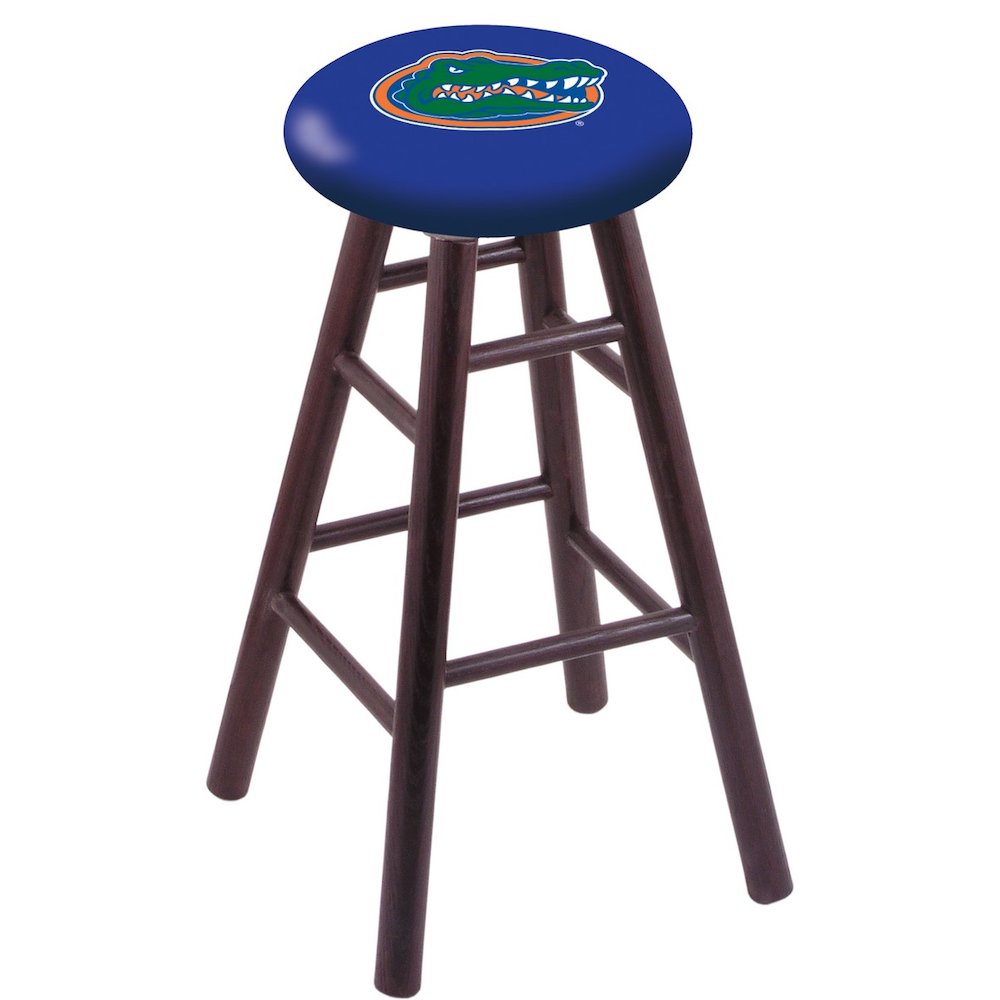 Oak Counter Stool in Dark Cherry Finish with Florida Seat. Picture 1