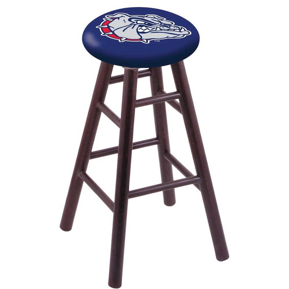 Oak Counter Stool in Dark Cherry Finish with Gonzaga Seat. Picture 1