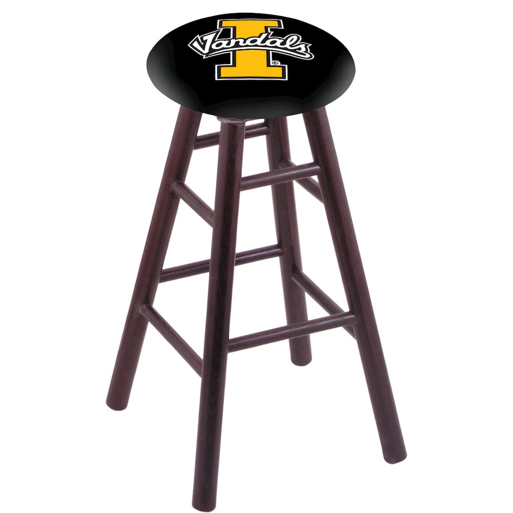 Oak Bar Stool in Dark Cherry Finish with Idaho Seat. Picture 1