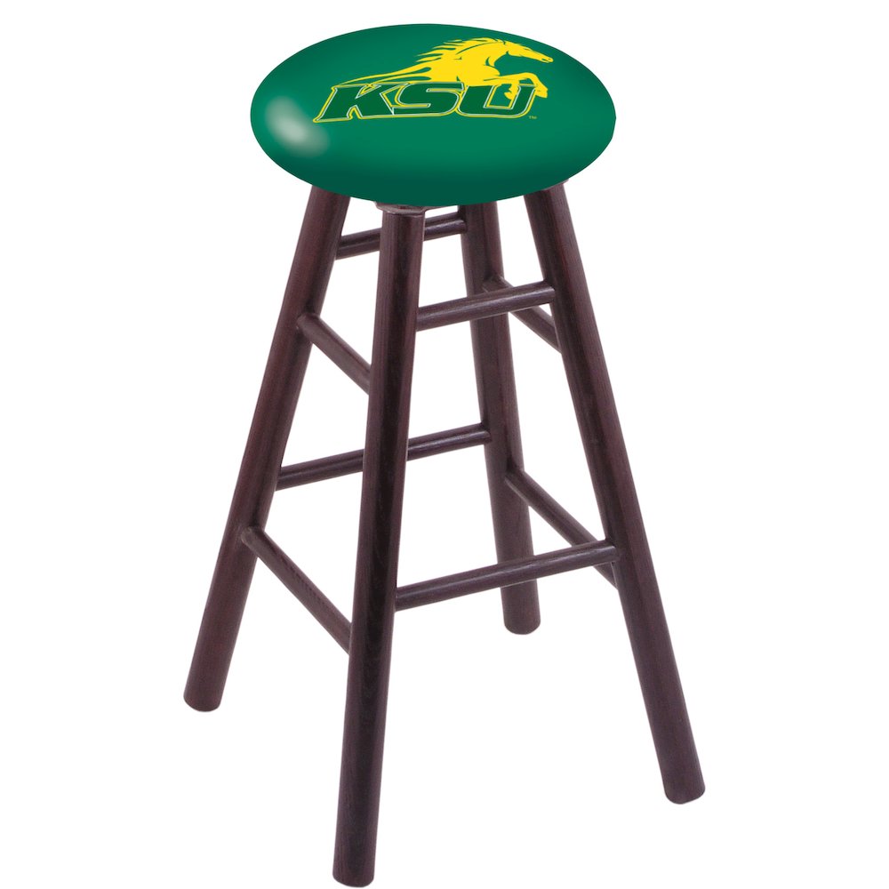 Oak Bar Stool in Dark Cherry Finish with Kentucky State University Seat. Picture 1