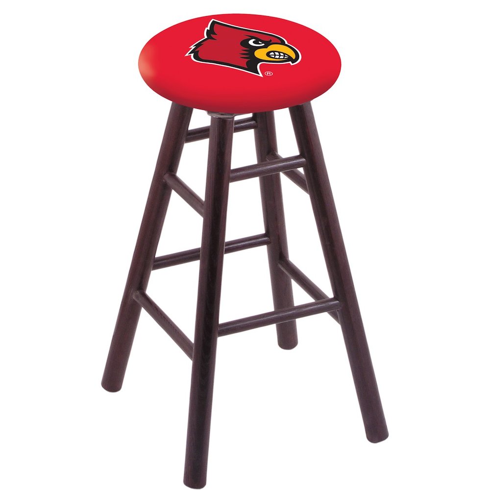 Oak Counter Stool in Dark Cherry Finish with Louisville Seat. Picture 1