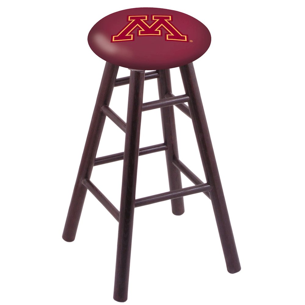 Oak Counter Stool in Dark Cherry Finish with Minnesota Seat. Picture 1