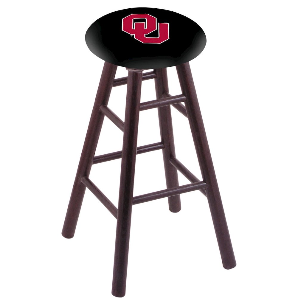 Oak Counter Stool in Dark Cherry Finish with Oklahoma Seat. Picture 1