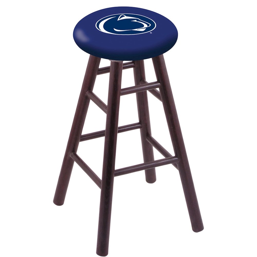 Oak Bar Stool in Dark Cherry Finish with Penn State Seat. Picture 1