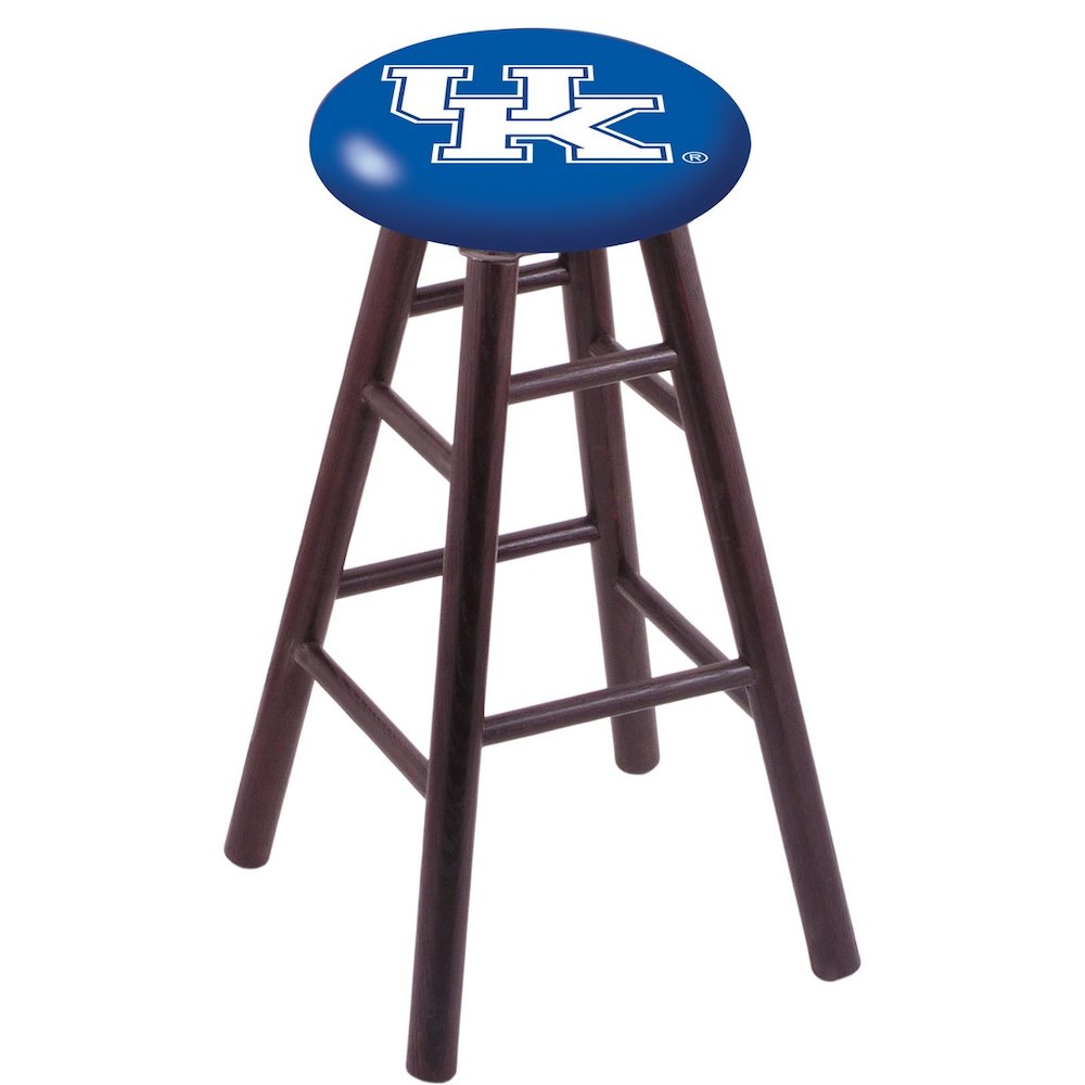 Oak Counter Stool in Dark Cherry Finish with Kentucky "UK" Seat. Picture 1