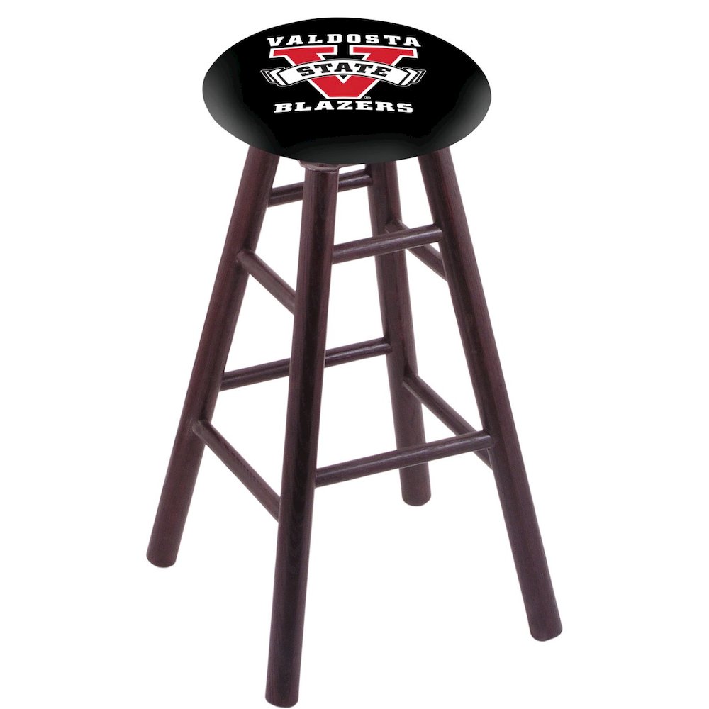 Oak Bar Stool in Dark Cherry Finish with Valdosta State Seat. Picture 1