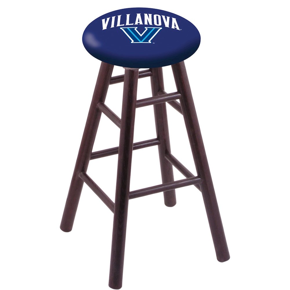 Oak Counter Stool in Dark Cherry Finish with Villanova Seat. Picture 1