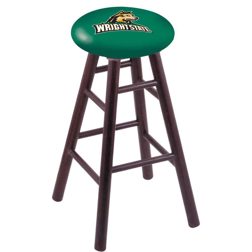 Oak Counter Stool in Dark Cherry Finish with Wright State Seat. Picture 1