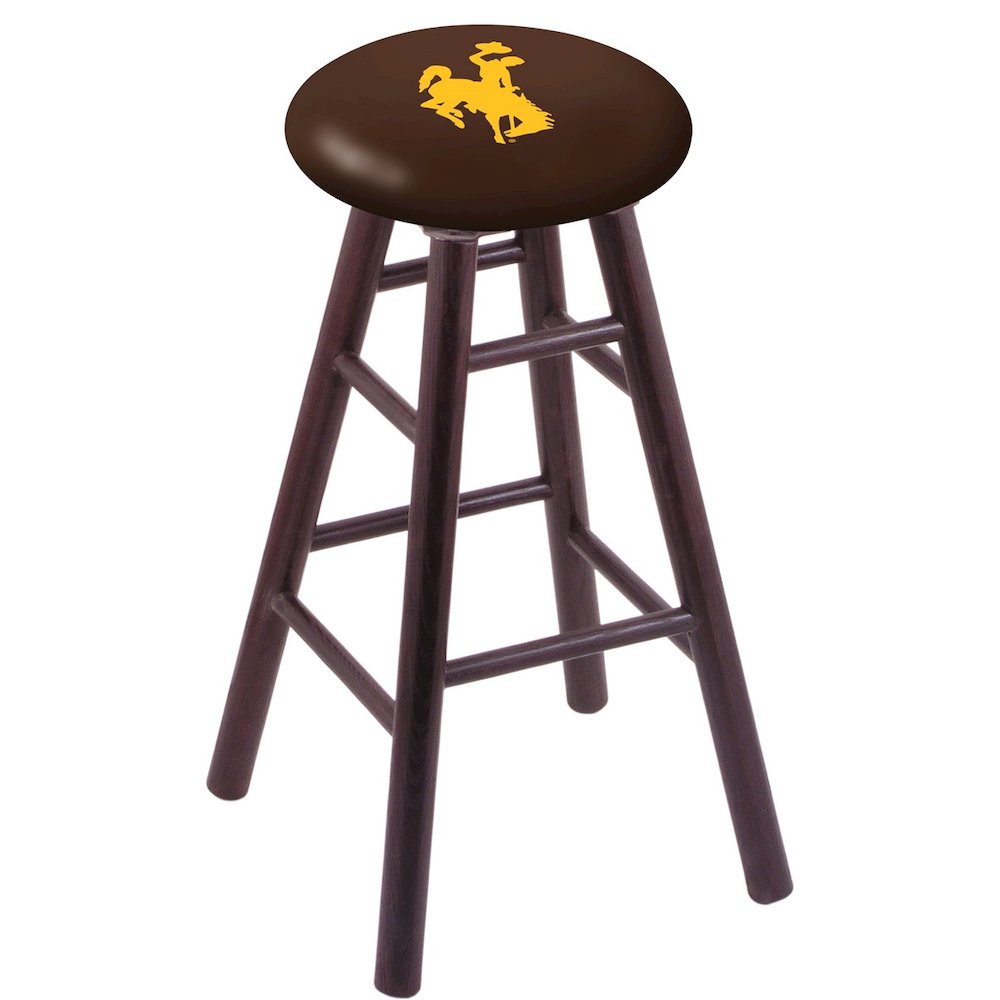 Oak Bar Stool in Dark Cherry Finish with Wyoming Seat. Picture 1