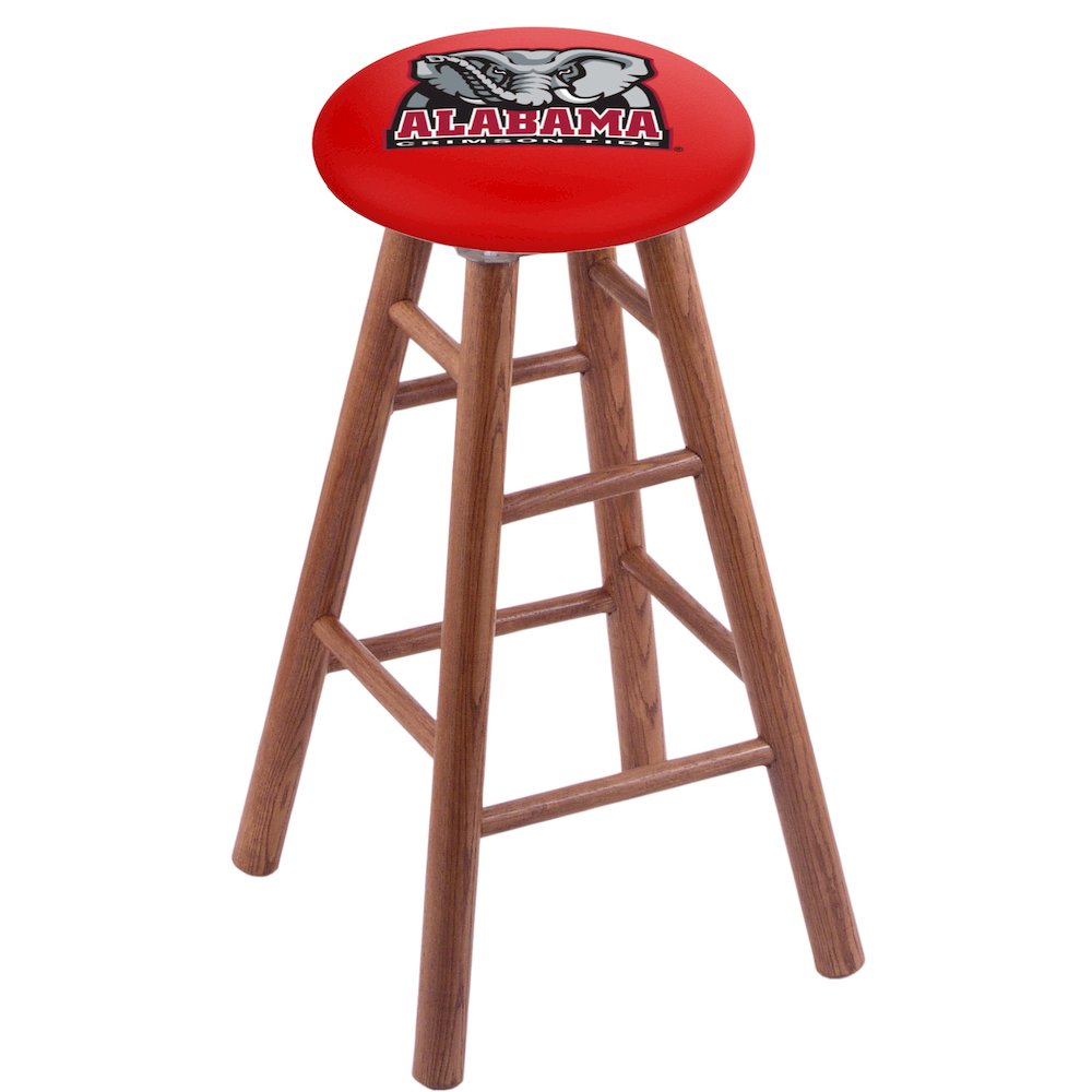 Oak Counter Stool in Medium Finish with Alabama Seat. Picture 1
