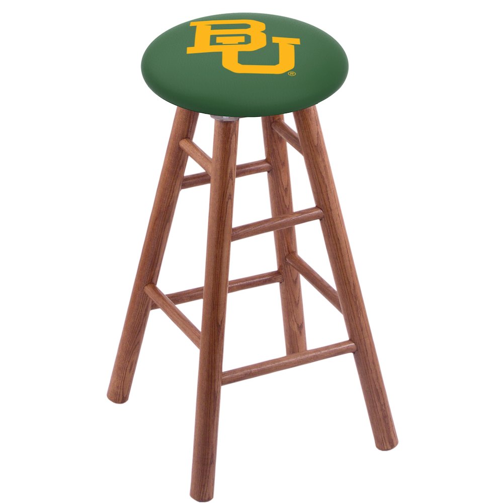 Oak Counter Stool in Medium Finish with Baylor Seat. Picture 1