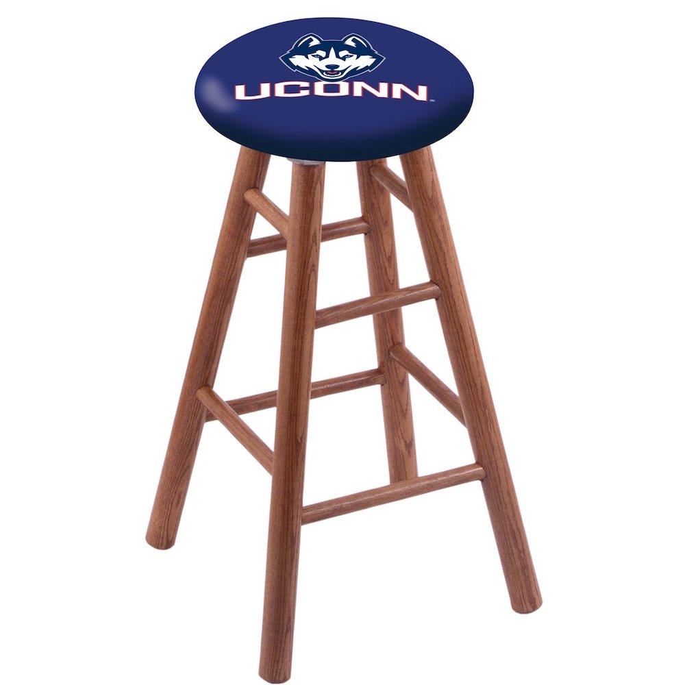 Oak Counter Stool in Medium Finish with Connecticut Seat. Picture 1