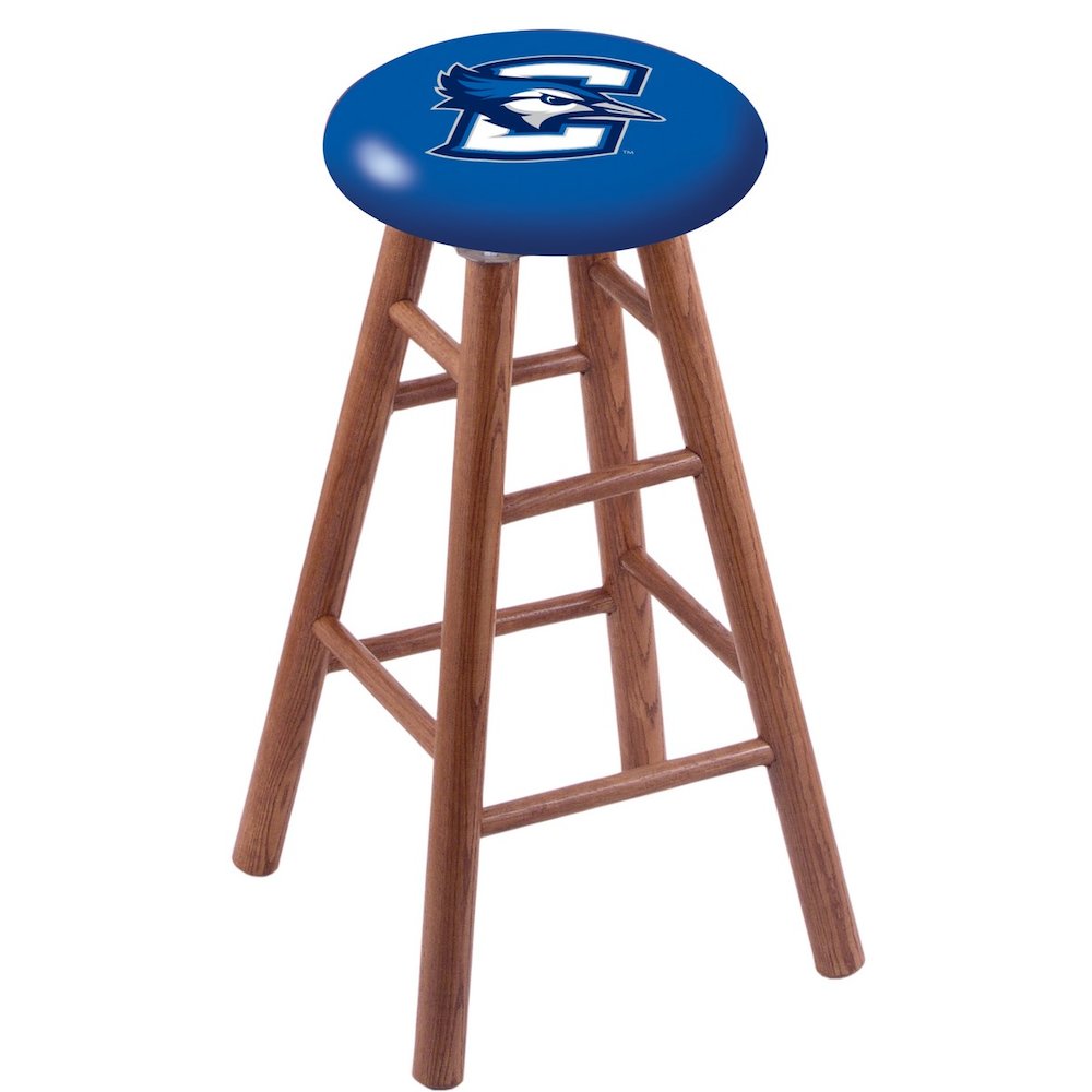 Oak Counter Stool in Medium Finish with Creighton Seat. Picture 1