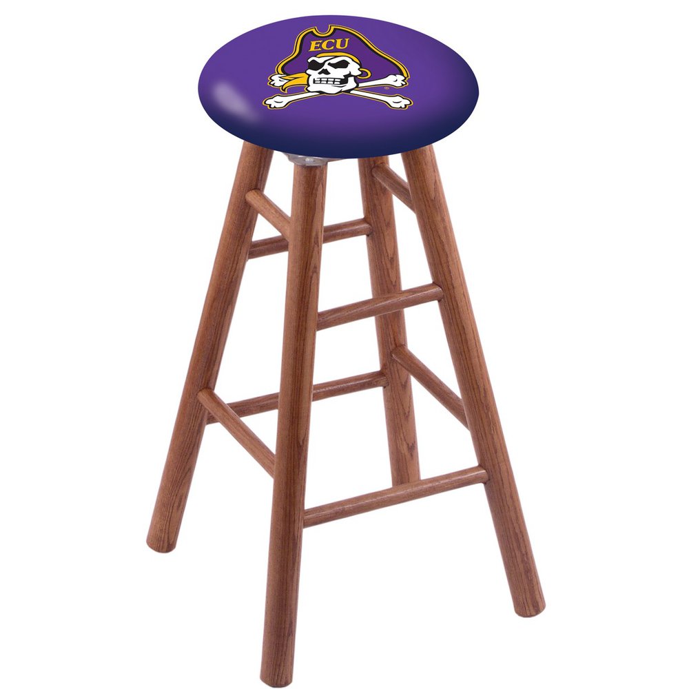 Oak Counter Stool in Medium Finish with East Carolina Seat. Picture 1
