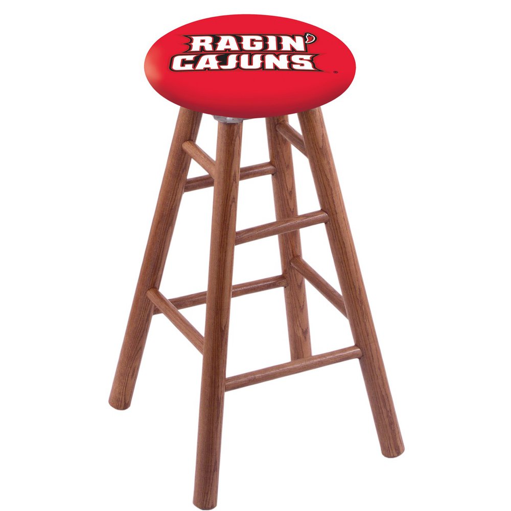 Oak Counter Stool in Medium Finish with Louisiana-Lafayette Seat. Picture 1