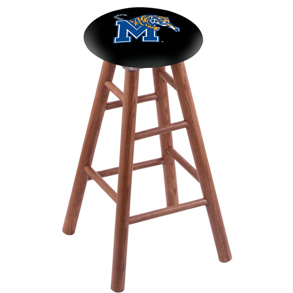 Oak Counter Stool in Medium Finish with Memphis Seat. Picture 1