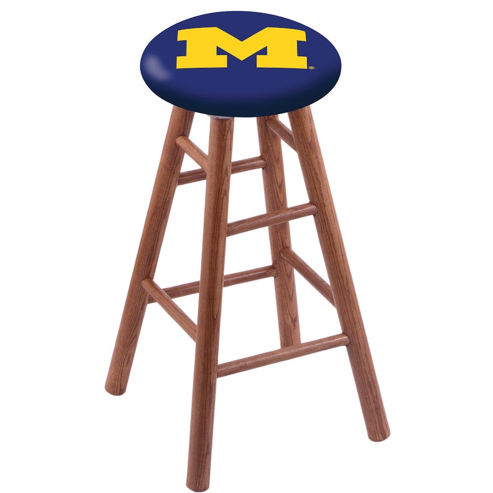 Oak Counter Stool in Medium Finish with Michigan Seat. Picture 1