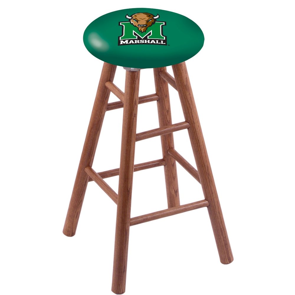 Oak Counter Stool in Medium Finish with Marshall Seat. Picture 1