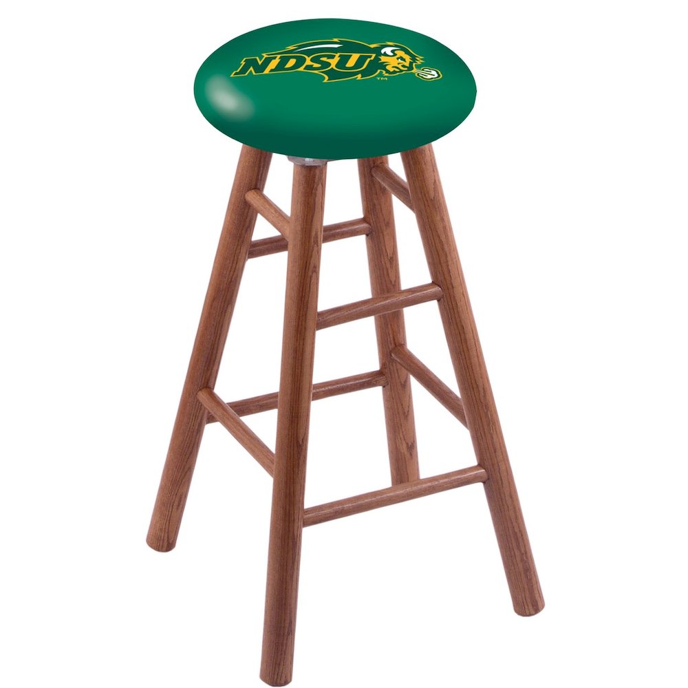 Oak Counter Stool in Medium Finish with North Dakota State Seat. Picture 1