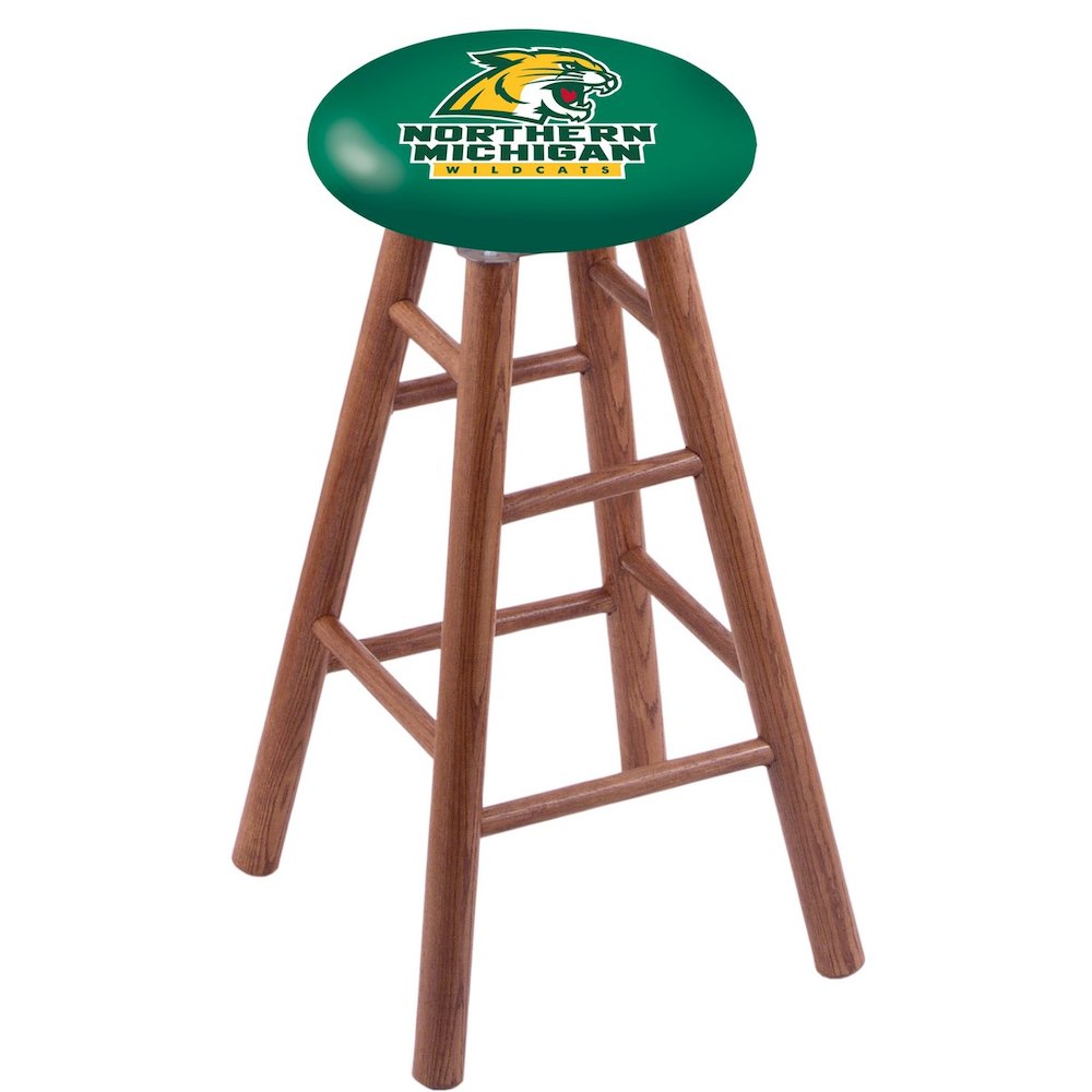 Oak Counter Stool in Medium Finish with Northern Michigan Seat. Picture 1