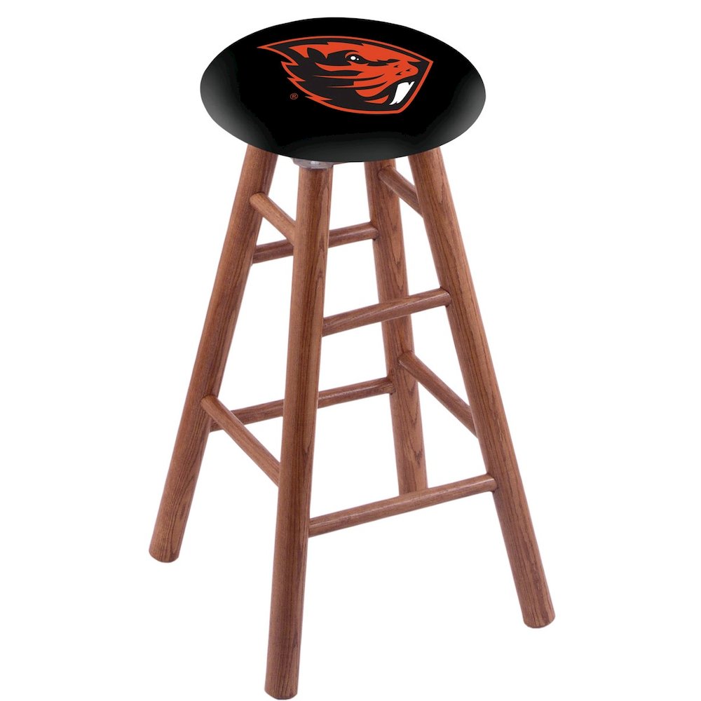 Oak Counter Stool in Medium Finish with Oregon State Seat. Picture 1