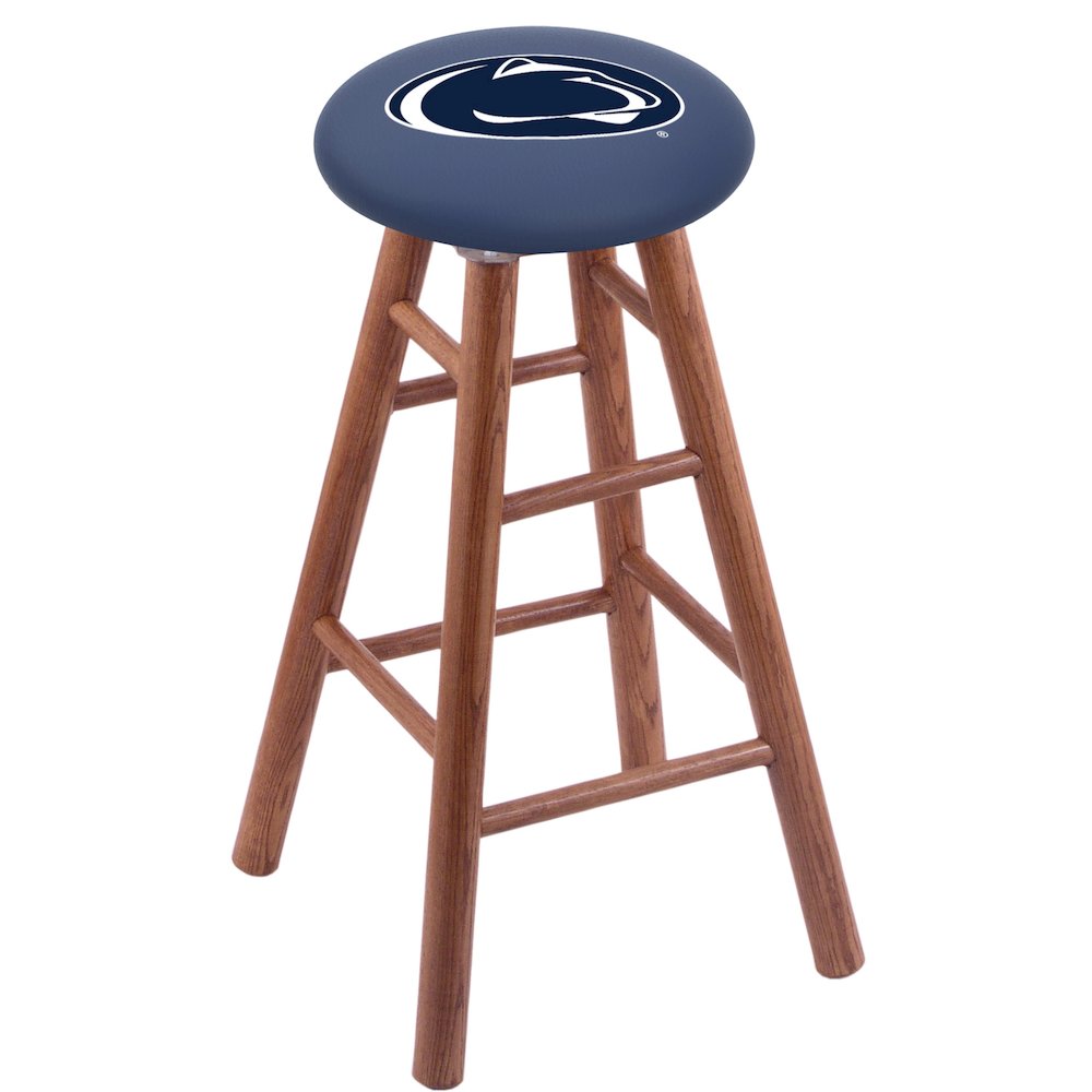 Oak Counter Stool in Medium Finish with Penn State Seat. Picture 1