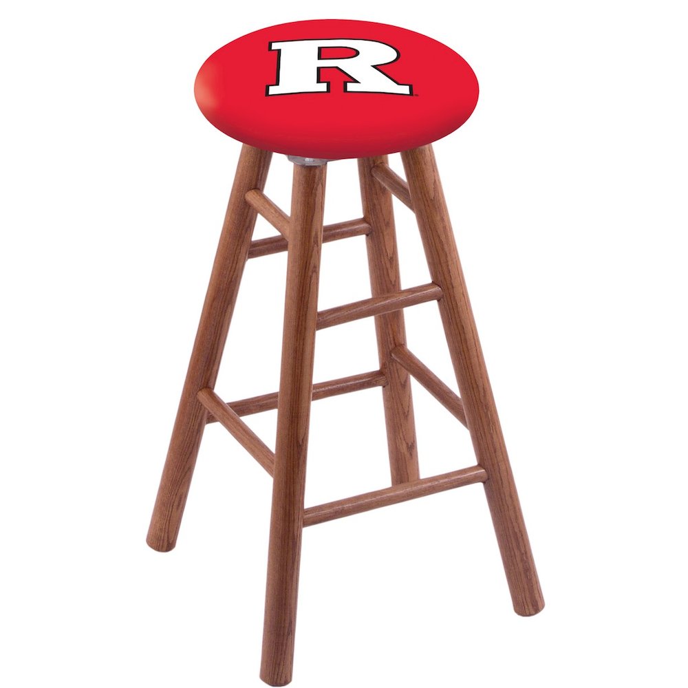Oak Counter Stool in Medium Finish with Rutgers Seat. Picture 1