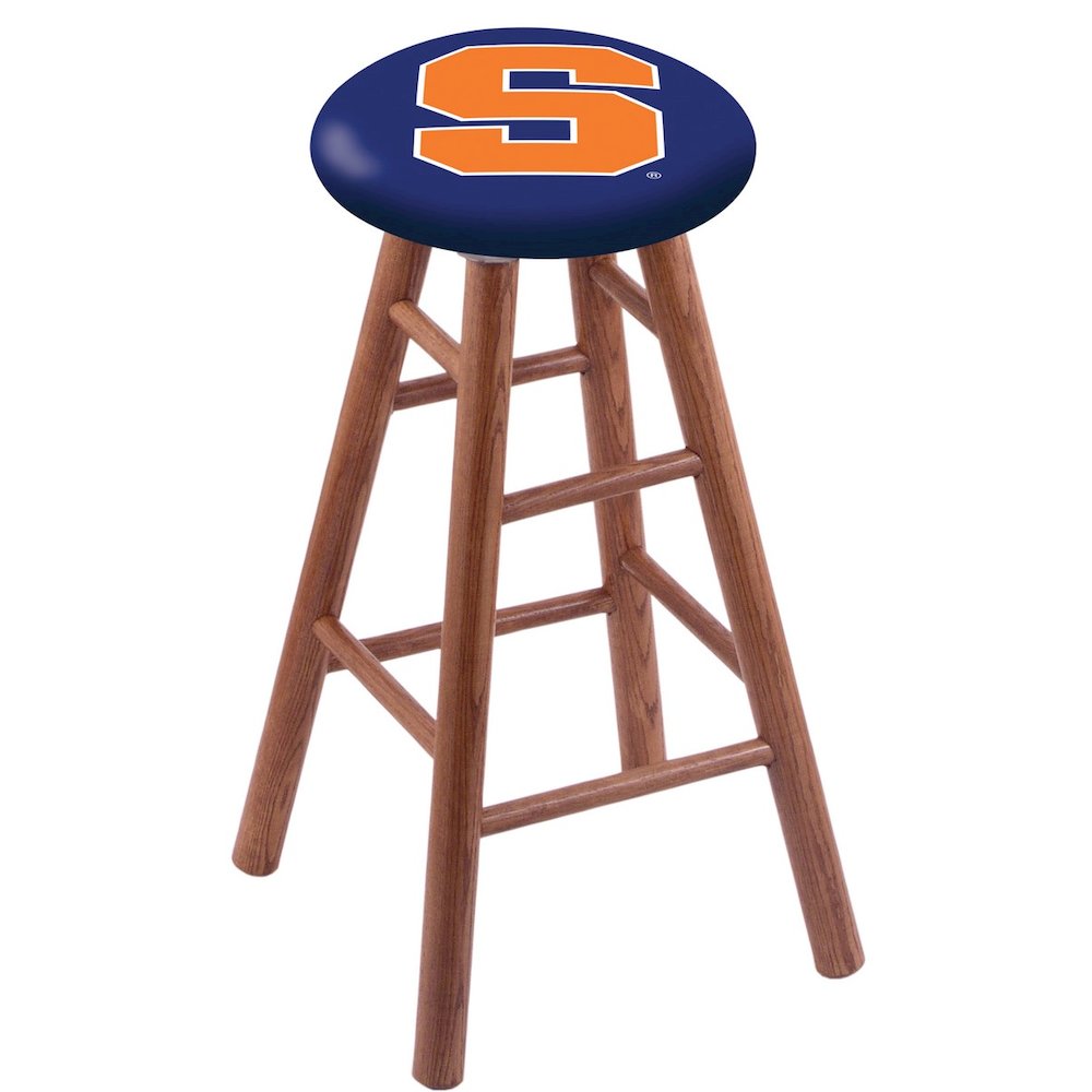 Oak Counter Stool in Medium Finish with Syracuse Seat. Picture 1