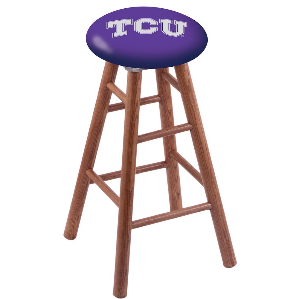 Oak Counter Stool in Medium Finish with TCU Seat. Picture 1