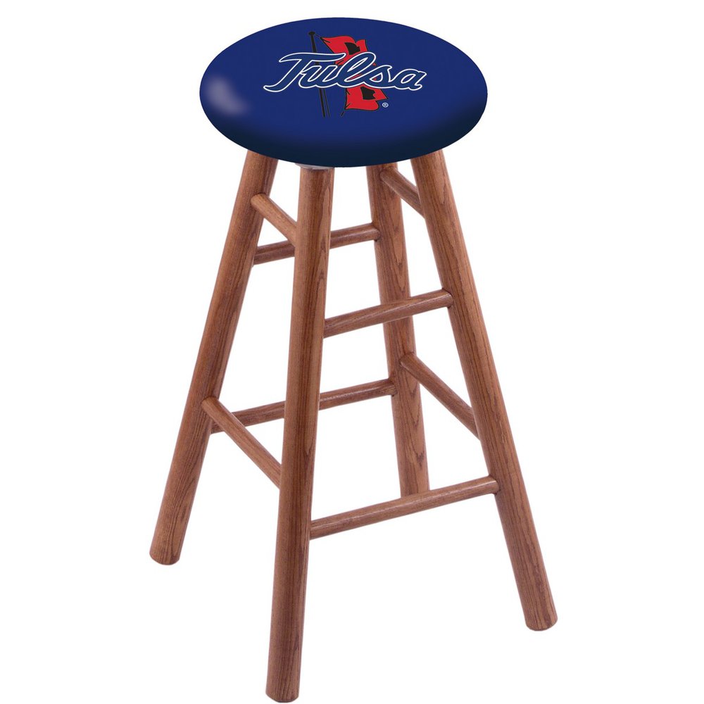 Oak Counter Stool in Medium Finish with Tulsa Seat. Picture 1