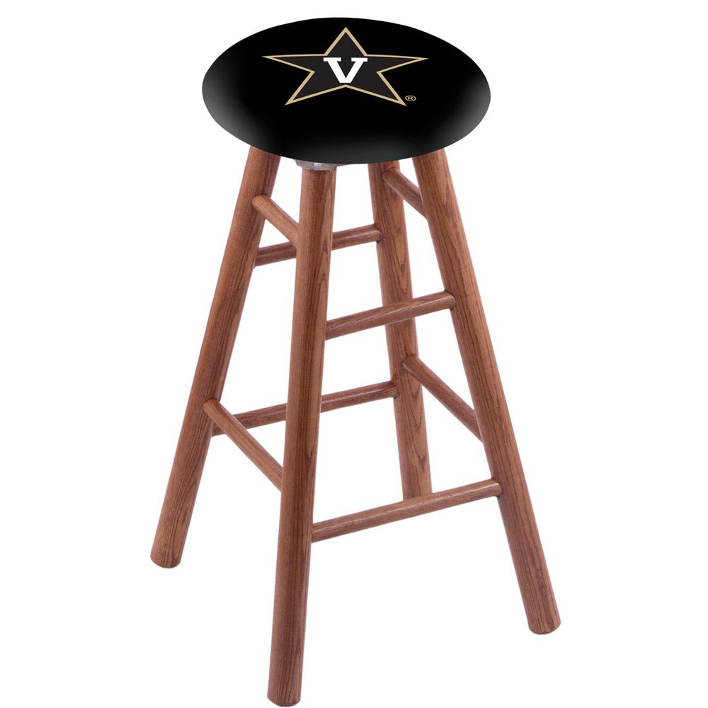 Oak Counter Stool in Medium Finish with Vanderbilt Seat. Picture 1