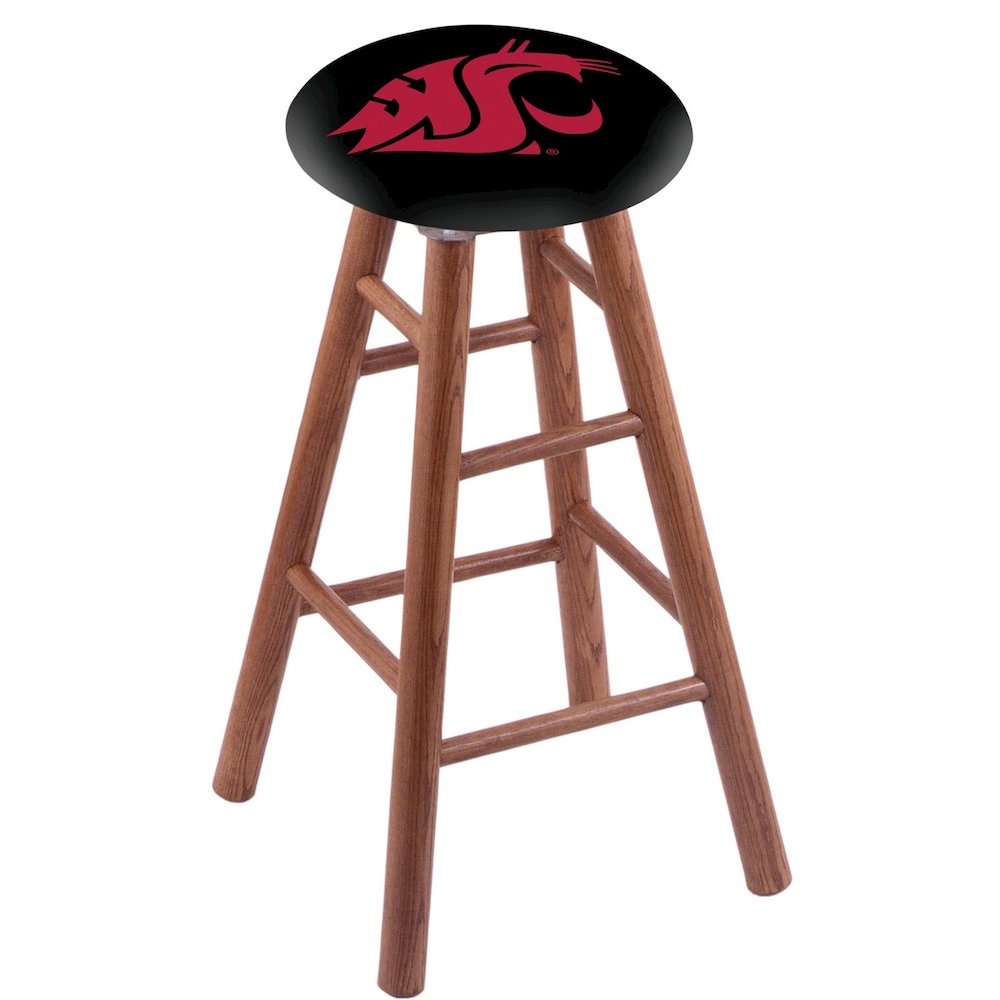 Oak Counter Stool in Medium Finish with Washington State Seat. Picture 1