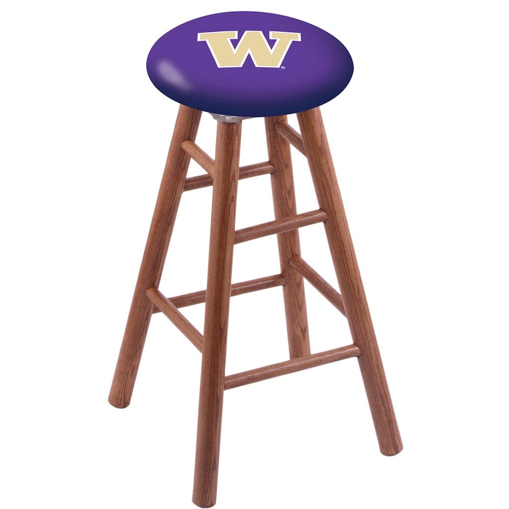 Oak Counter Stool in Medium Finish with Washington Seat. Picture 1