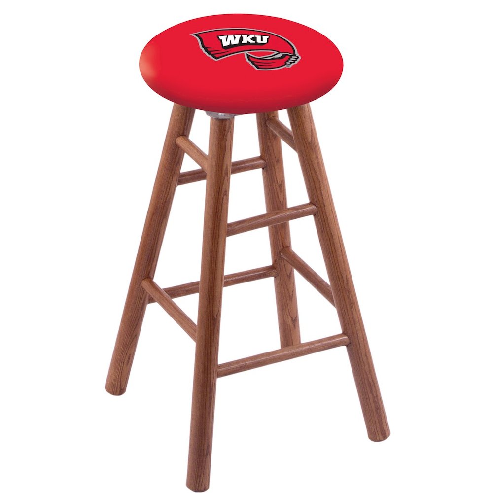 Oak Counter Stool in Medium Finish with Western Kentucky Seat. Picture 1