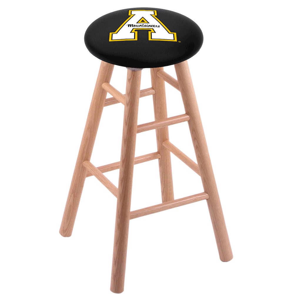 Oak Counter Stool in Natural Finish with Appalachian State Seat. Picture 1