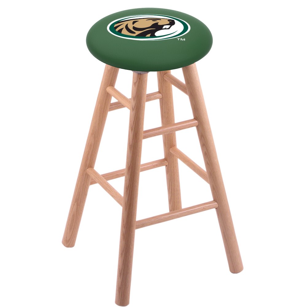 Oak Counter Stool in Natural Finish with Bemidji State Seat. Picture 1