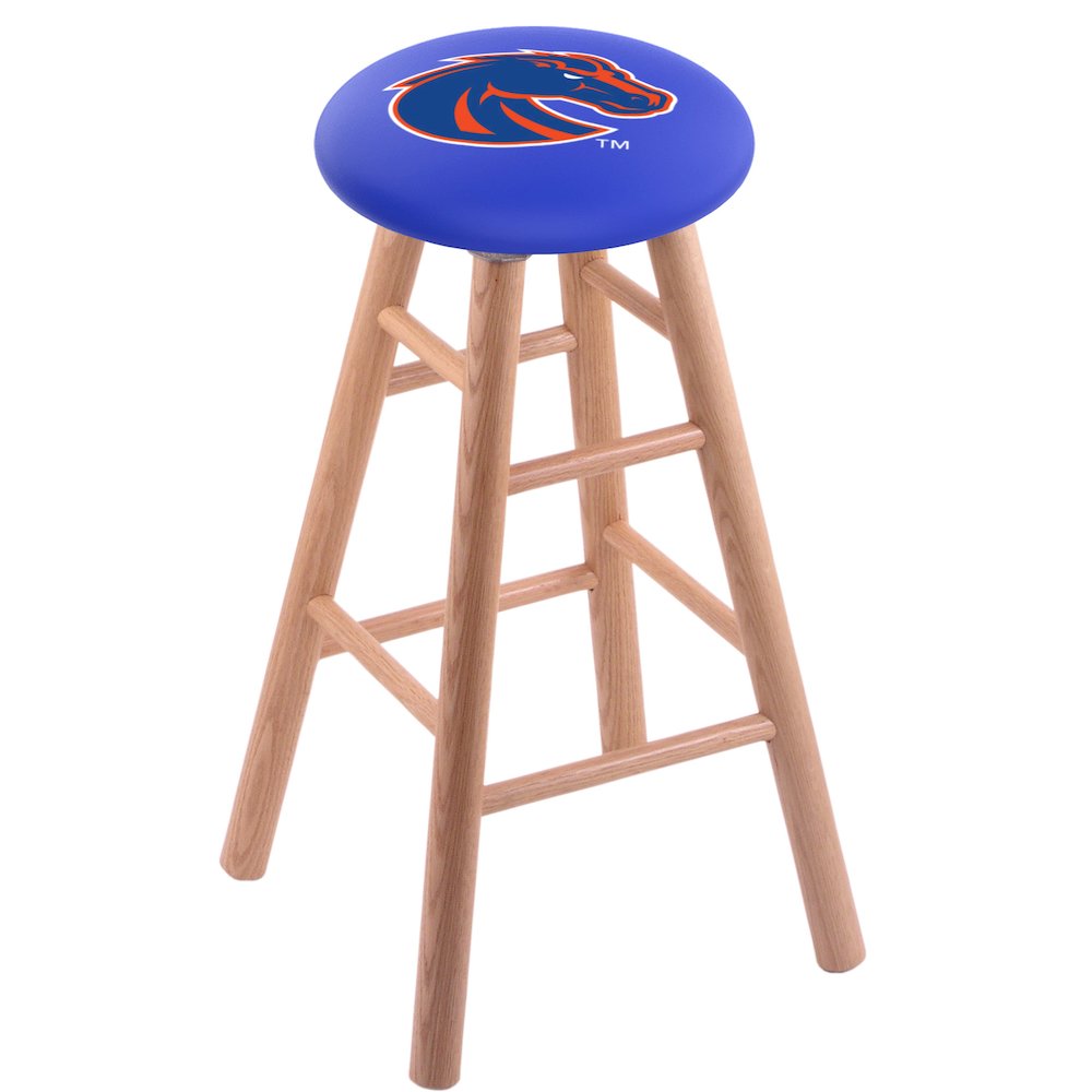 Oak Counter Stool in Natural Finish with Boise State Seat. Picture 1
