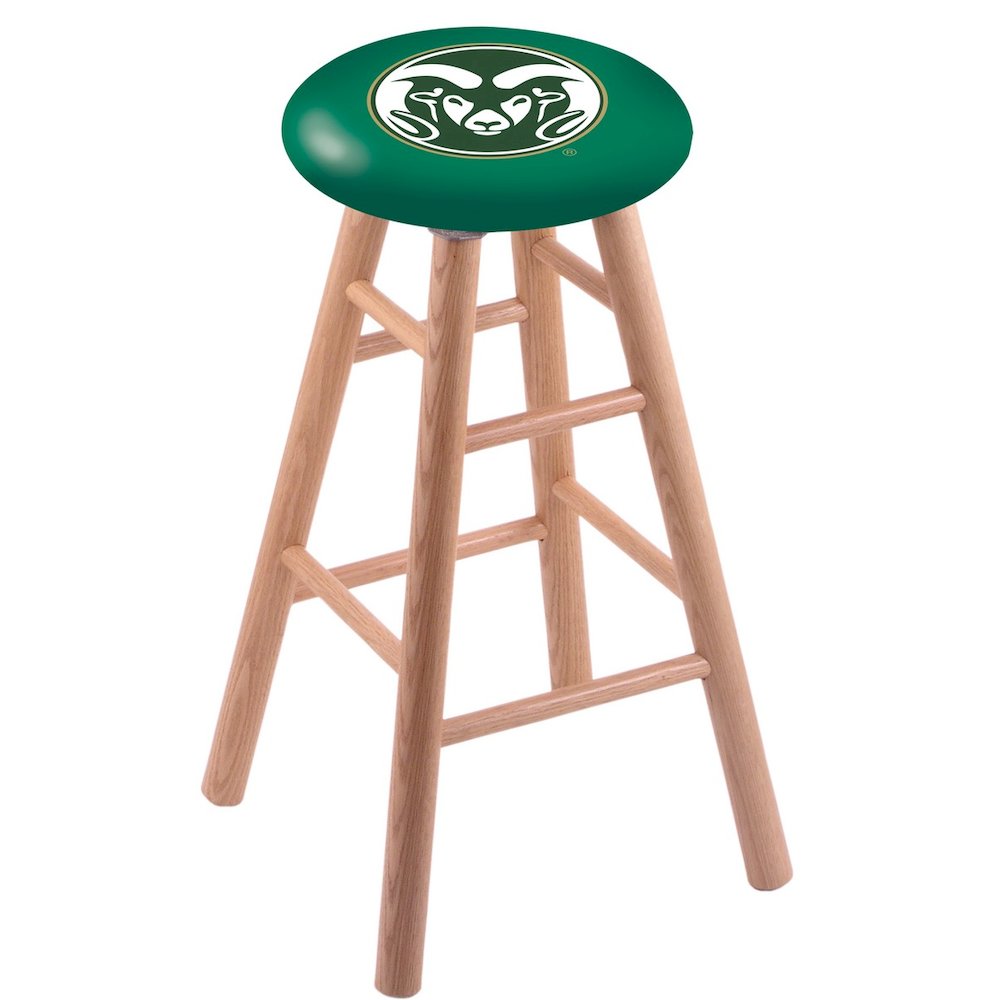 Oak Counter Stool in Natural Finish with Colorado State Seat. Picture 1