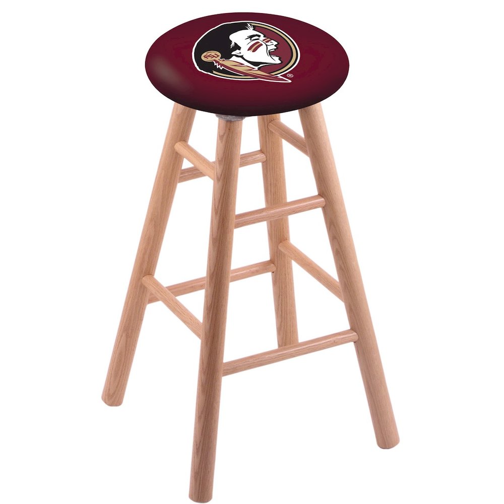 Oak Counter Stool in Natural Finish with Florida State (Head) Seat. Picture 1