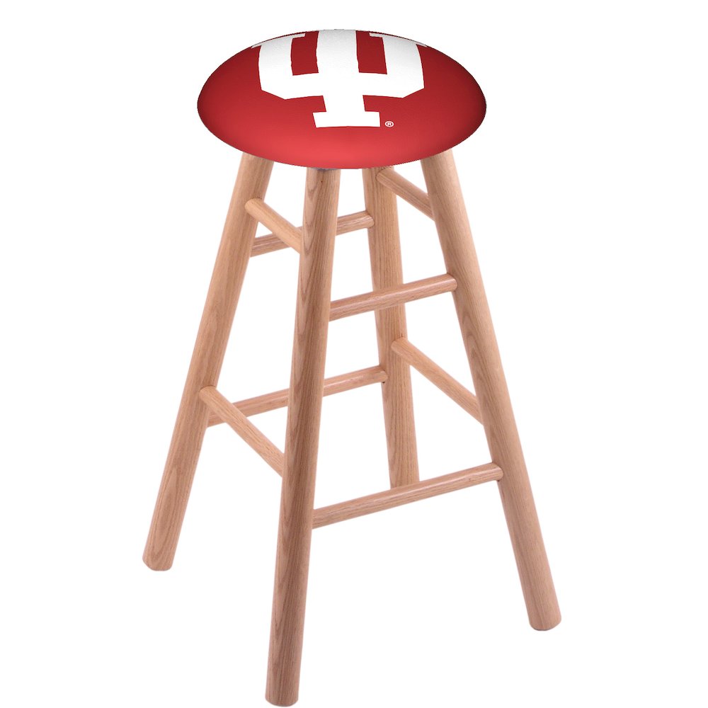 Oak Counter Stool in Natural Finish with Indiana Seat. Picture 1