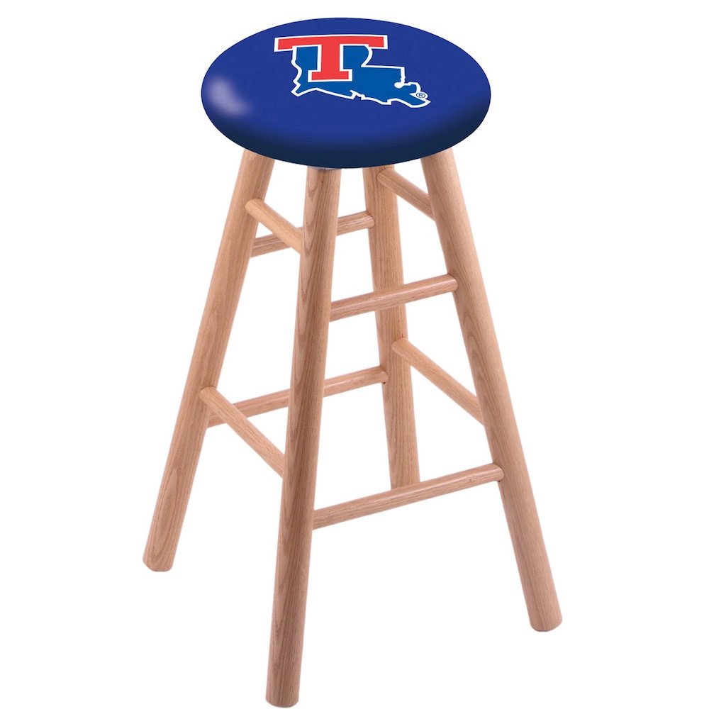 Oak Counter Stool in Natural Finish with Louisiana Tech Seat. Picture 1