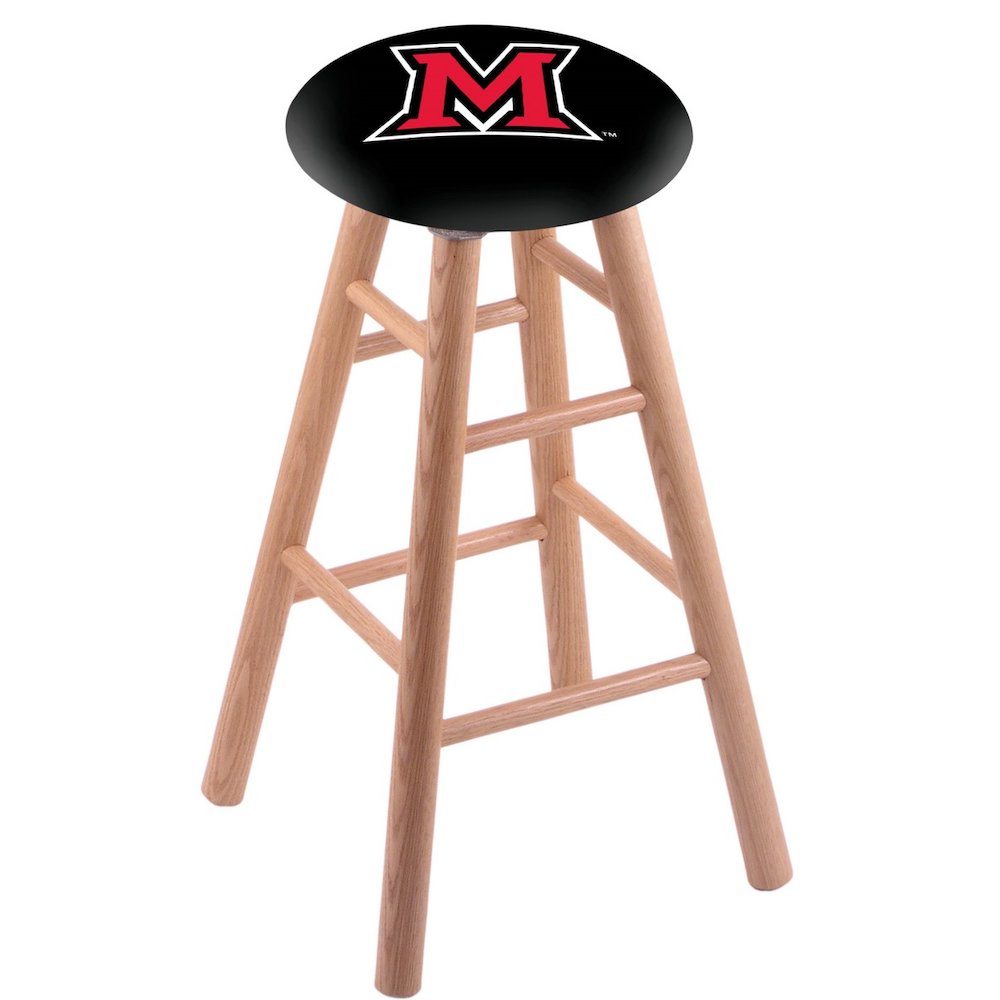 Oak Counter Stool in Natural Finish with Miami (OH) Seat. Picture 1